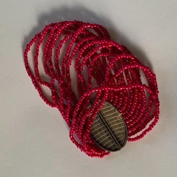 Pink Multi Layer Seed Bead Bracelet - Picture 3 of 5